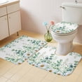 thumbnail image 4 of Eucalyptus Leaves Daisy Bathroom Rugs Set Summer Farmhouses Flower Non Slip Absorbent Soft Bath Mats 3 Piece Set with Bathroom Rug, U-Shaped Floor Mat, Toilet Seat Cover Large Size, 4 of 9