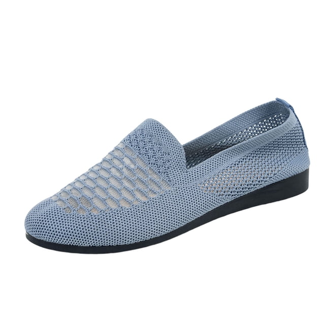 Women's Flats, Breathable Knit Slip on Loafers for Casual Work, Soft Sole Comfortable Shoes