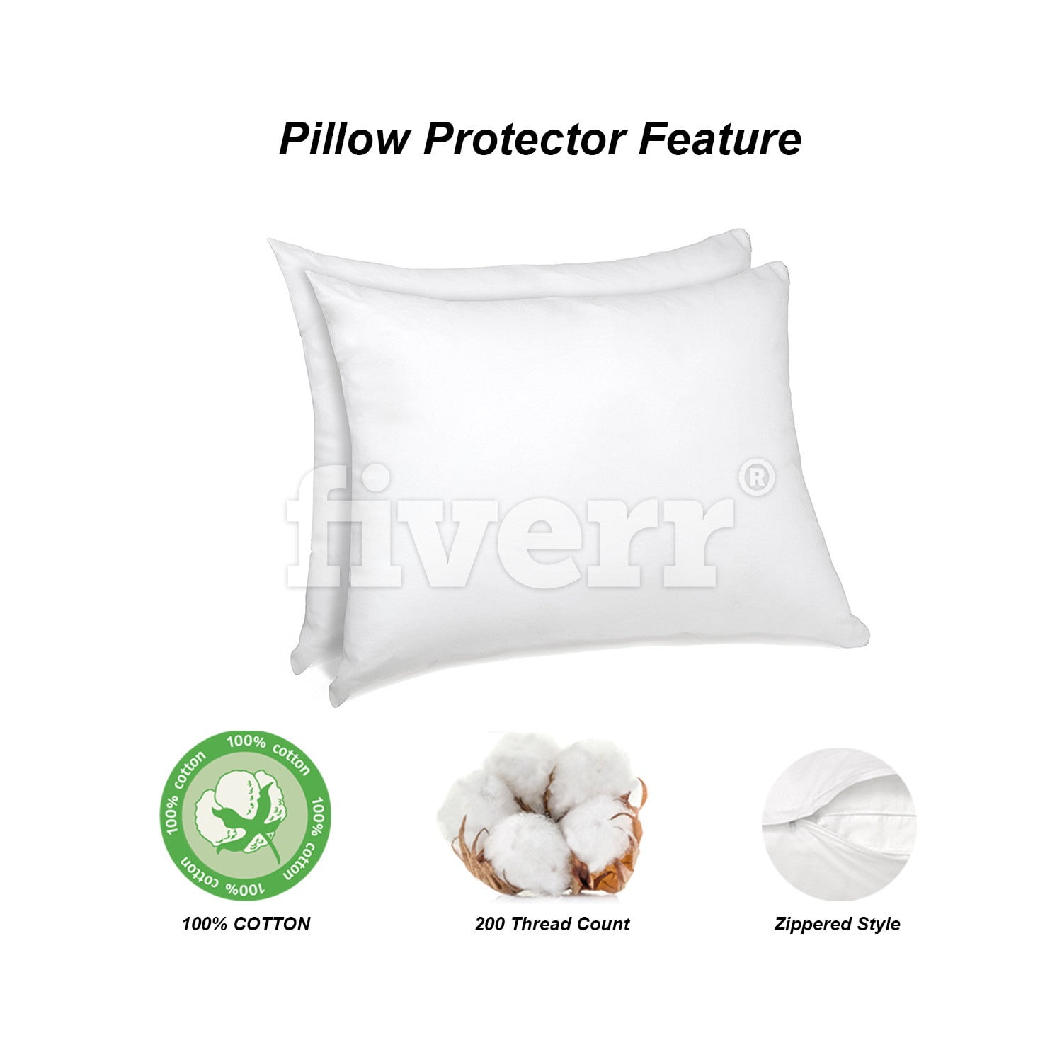 Hypoallergenic /& Quiet Dust /& Allergens Standard - Set of 2-20x26 100/% Cotton Breathable Pillow Covers Mastertex Standard Pillow Protectors 2 Pack Protects from Dirt