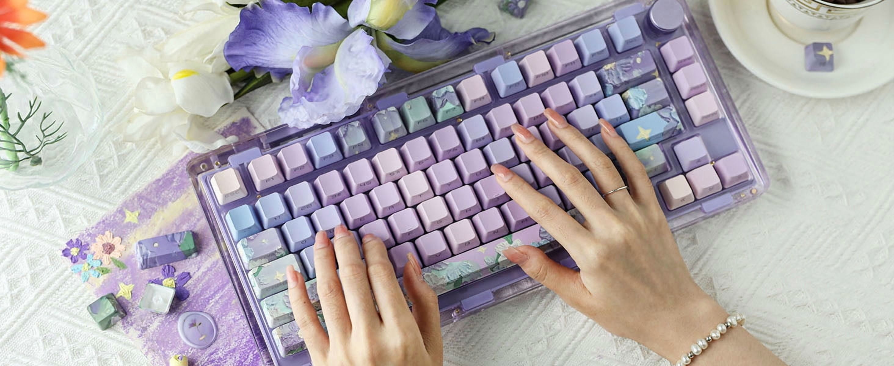 Keycaps Set 133 Keys Profile PBT Full Keycaps Set for Mechanical Gaming Keyboard