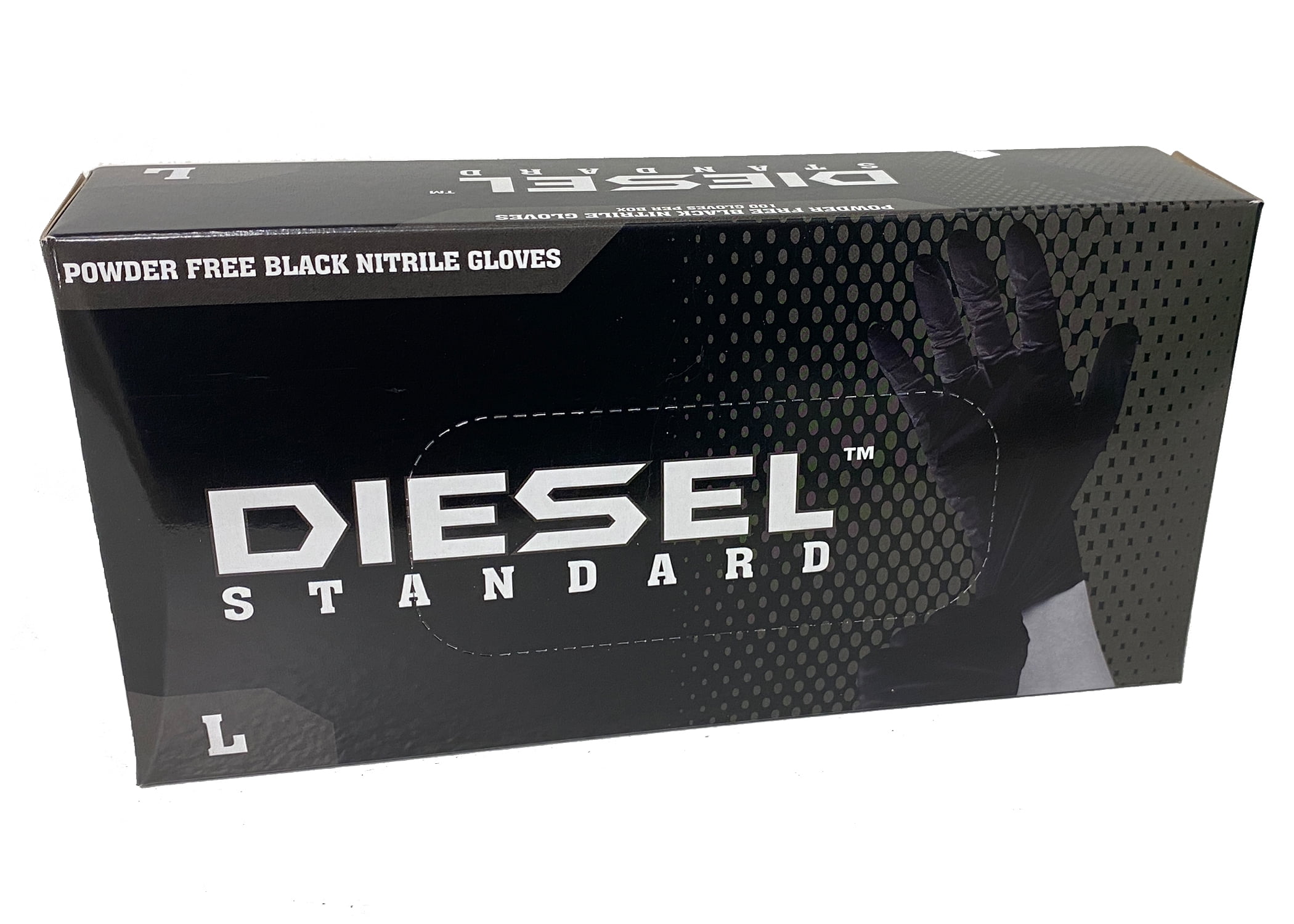 The Diesel Standard, Black Nitrile Powder Free Disposable Gloves, 3.5 Mil, Size XXL, 100 Gloves Per Box