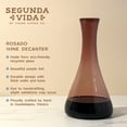 thumbnail image 3 of Segunda Vida Rosado Recycled Wine Decanter, Glass Wine Carafe, 50oz, Pink, 3 of 7