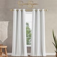 thumbnail image 3 of Jessica Simpson Faye Geometric Grommet Window Curtains with Tiebacks, Silver, 38" x 84", 3 of 6