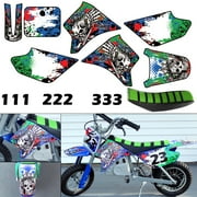 Burly Effects Graphics kit for Razor MX350 & MX400 dirt bike Stickers with Green Seat Cover