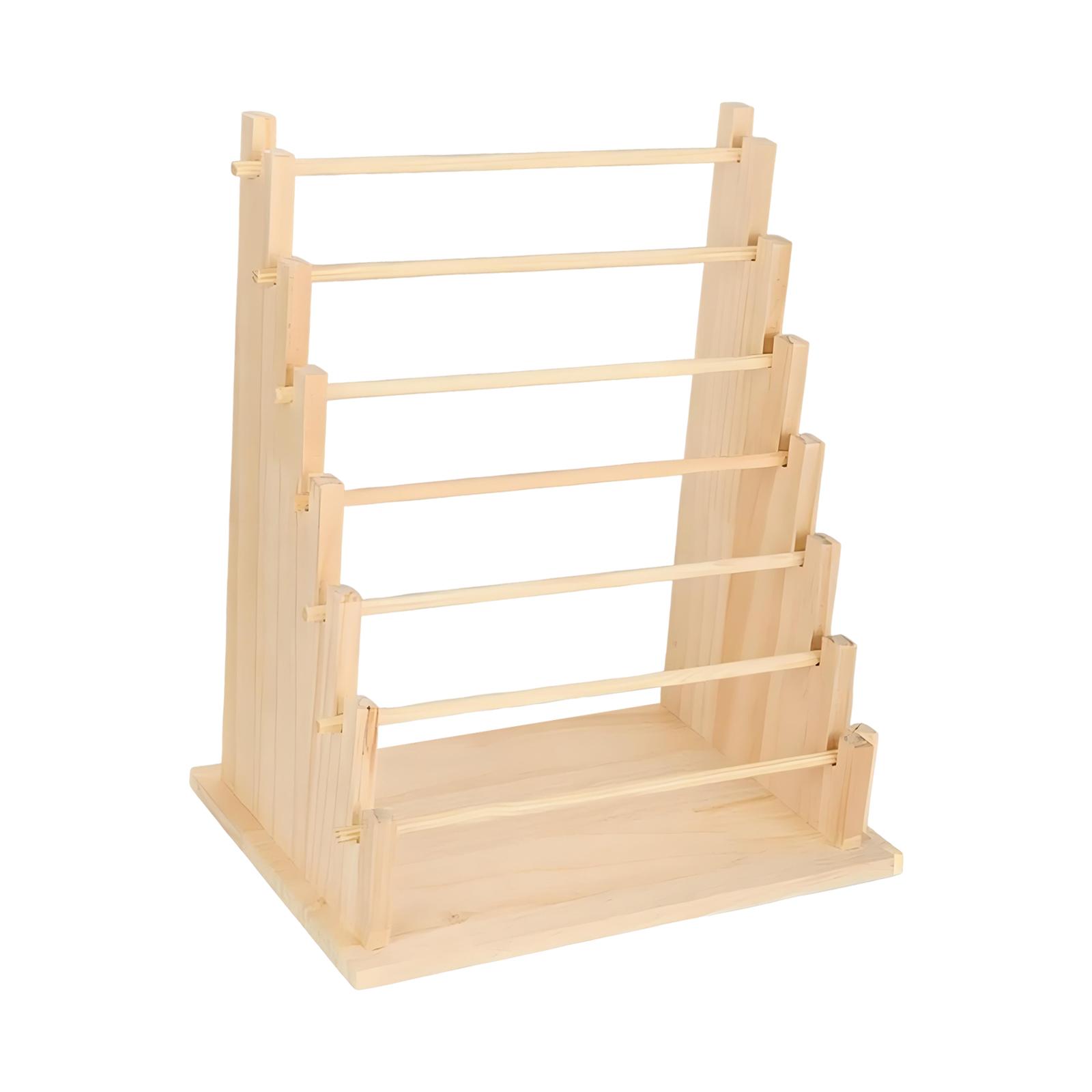 HILABEE Wooden Ribbon Organizer Rack, Washi Tape Organizer, Jewelry Storage, Hanging Rack, Bracelet Display Stand for Florists, Photo Props