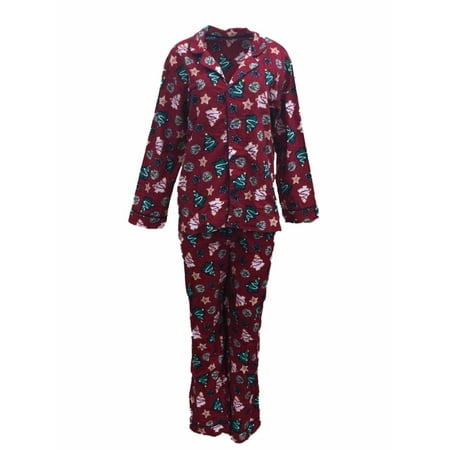 Insomniax - Insomniax Women Red Holiday Print Flannel Pajamas Christmas ...