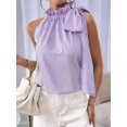 thumbnail image 4 of Women'S Tank Tops High Necked Ruffle Striped Tie Sleeveless Blouse Top XXL, 4 of 9