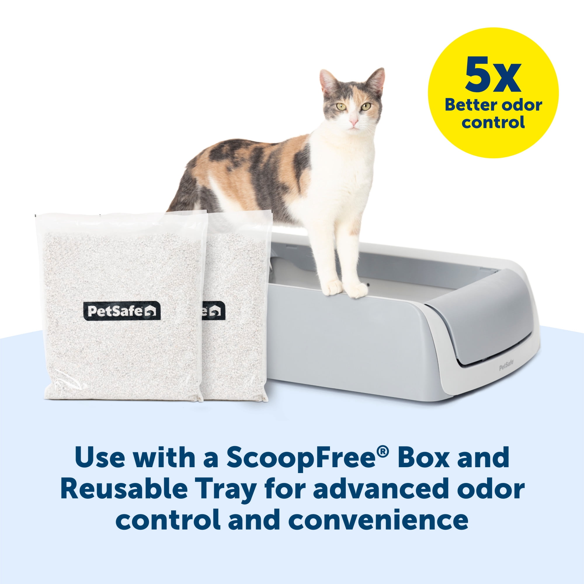PetSafe ScoopFree Premium Natural Cat Litter, Non-Clumping, 2 packs of 4.2 lb