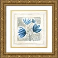 thumbnail image 1 of Shamp, Cindy 26x26 Gold Ornate Wood Framed with Double Matting Museum Art Print Titled - Blue Flowers, 1 of 4