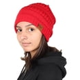 thumbnail image 2 of Gilbin C&K Knit Beanie Trendy Warm Chunky Thick Soft Warm Winter Hat Beanie Skully Burgundy, 2 of 2