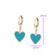 thumbnail image 2 of Modernos Aretes Arracadas Corazón Colgante Oro 14K Lam azul Unitalla, 2 of 7