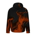 thumbnail image 4 of Miluxas Mens Hoodies Big and Tall Drawstring Causal Long Sleeve 3D Flame Print Graphic Pullover Crewneck Sweatshirts Brown, 4 of 5