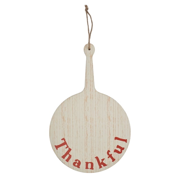 VHC Brands Thankful Round MDF Cutting Board Sign 19x12, Holiday Decoration for Tabletop, Table Decor for Thanksgiving