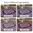 thumbnail image 7 of ODIKA 5'x7' Washable Area Rug Non-Slip, Chair-Friendly Plum Tonal Faded Palette Repeating Ornamental Fuzzy Purple for Dining Room, Under Table, Home Office, 7 of 7