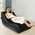 thumbnail image 5 of Inflatable Sofa Bed Foldable S-shaped Blow Up Couch Flocking Fabric Sleeping Pad with Air Pump, 5 of 16