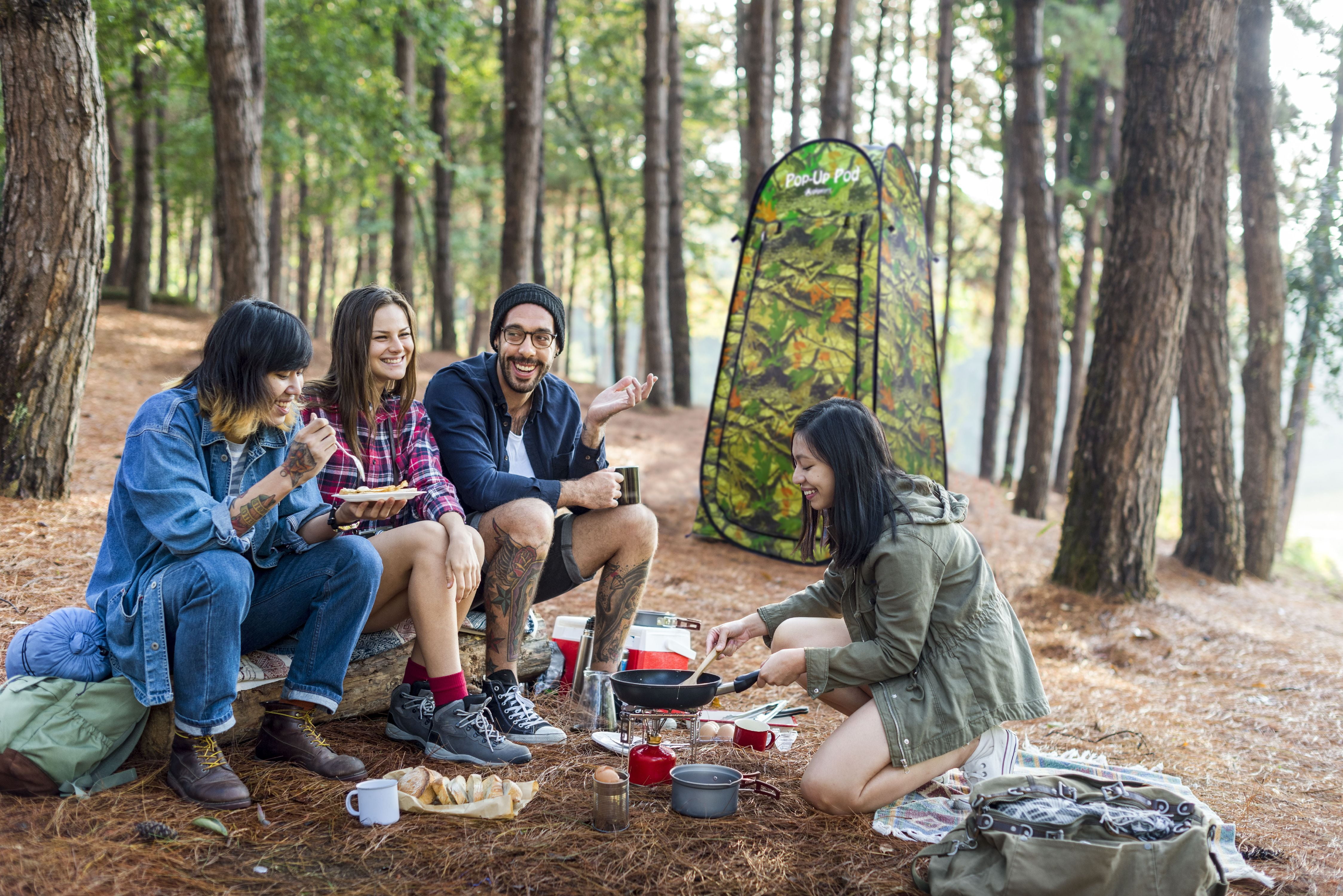 GigaTent 1-Person Pop Up Privacy Tent for Camping Changing Room, Portable Shower Station (Camo)