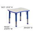 thumbnail image 3 of Bowery Hill Table d'Activité Rectangulaire Incurvée en Plastique Bleu/gris, 3 of 5