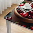 thumbnail image 4 of BANET Square Table Cover Fitted Family Dinners or Gatherings Table Cloth,Red Fruit Leafy Wooden Board White, 4 of 7
