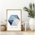 thumbnail image 2 of PixonSign Framed Canvas Print Wall Art Blue Hexagon & Motivational Phrase Geometric Shapes Digital Art Modern Art Minimalist Multicolor Neon for Living Room, Bedroom, Office - 16"x24" Natural, 2 of 5