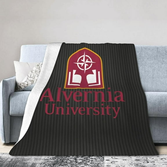 Alvernia University Logo Fleece Blanket, Very Soft Microfiber Flannel Blanket for Couch Warm and Cozy for All Seasons