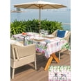 thumbnail image 5 of Outdoor Tablecloth with Umbrella Hole for Patio/Picnic/Party/Camping, Spring Waterproof Table Cloth Rectangle Table Cover Washable, Bicycles Leaves Butterfly Flowers Pink Buffalo Plaid (54"x 80"), 5 of 8