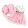 thumbnail image 1 of PatPat 2 Pieces Kid Girl Outfits Ruffled Cardigan and Lace Mesh Tutu Dress Set Size 5-12, 1 of 5