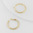 thumbnail image 2 of Womens Ladies Fashion Accessories Jewelry 14K Gold Plated Diamond Cut Hoop Earrings 30mm, 2 of 4