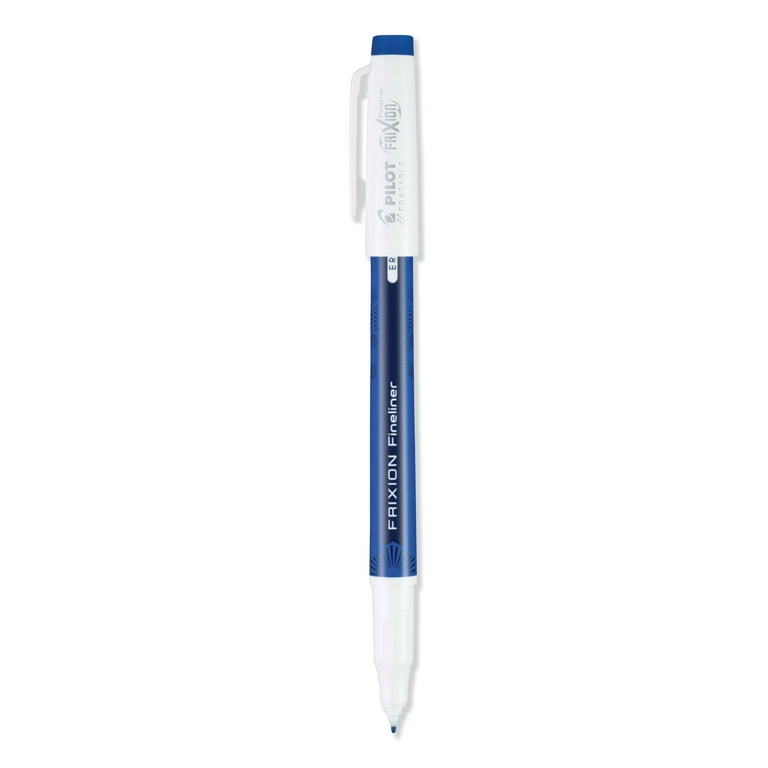 FriXion Fineliner Erasable Porous Point Pen, Stick, Fine 0.6 mm, Blue Ink, Blue/White Barrel, Dozen FriXion Fineliner Erasable Porous Point Pen, Stick, Fine 0.6 mm, Blue Ink, Blue/White Barrel, Dozen