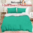 Whosucclay Solid Teal 3-Piece Duvet Cover Set, Comfy All-Season Bedding ...