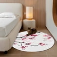 thumbnail image 3 of Cherry Blossoms Large Area Rugs for Bedroom Living Room, Soft Non Slip Carpet Bedside Rug, Pink Pastoral Modern Gradient Spring Round Floor Cover Kitchen Accent Rug 3' for Dining Room/Office, 3 of 9