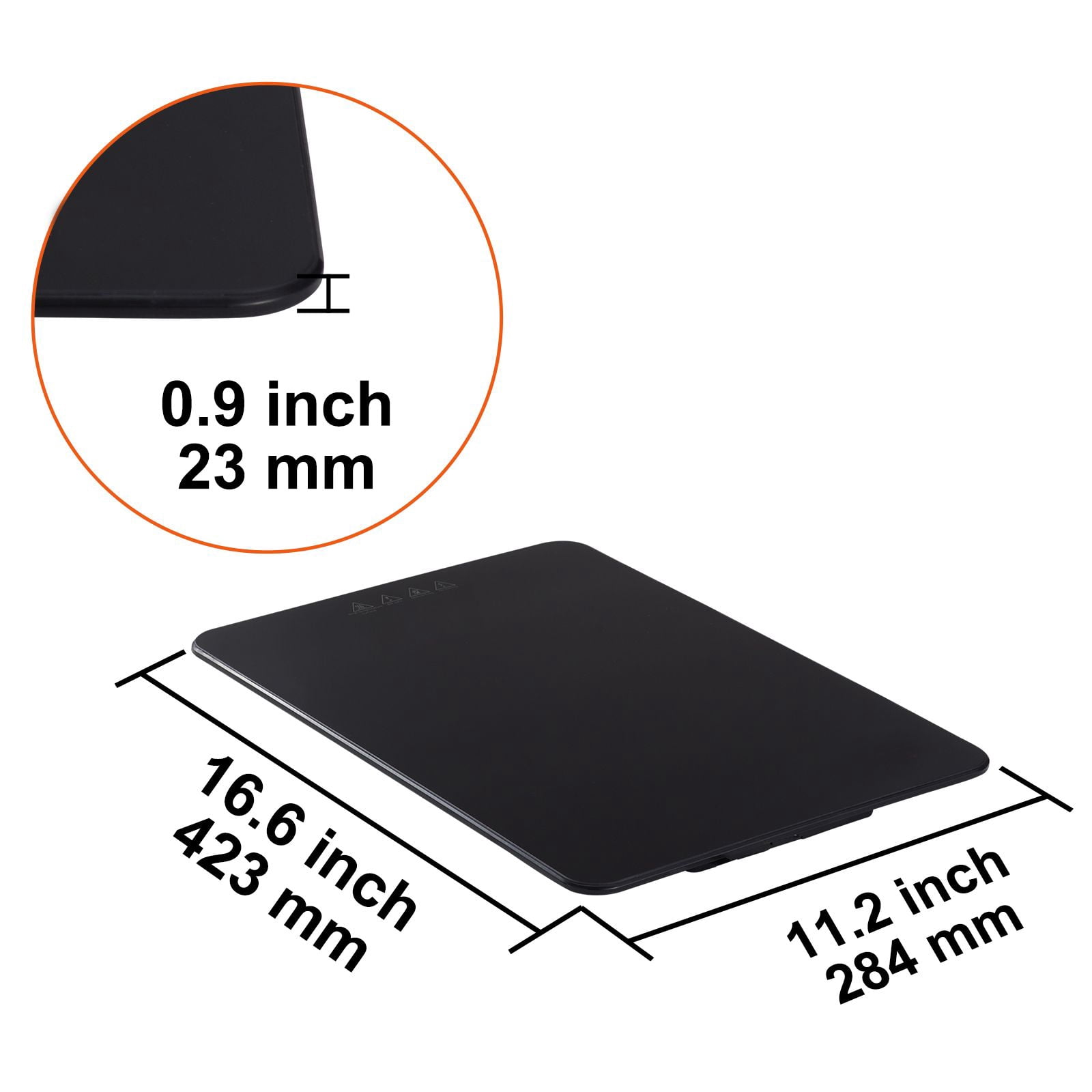 Electric Warming Tray Tempered Glass 16.5x11 Inch 65-90°C for Food Warming Defrosting Milk Tea