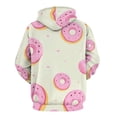 thumbnail image 3 of Pink Donuts Pattern 3D Print Hoodie Men Women Autumn Thin Pullover Sweatshirt Vintage Streetwear Tops, 3 of 6