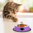thumbnail image 6 of HOMEIORA 2 Pcs Non-Slip Stainless Steel Small Cat Food Bowls - Unbreakable, Thicken 7 Oz Cat Dishes, Removable Rubber Base, Easily Clean - Indoor, Purple, 6 of 7