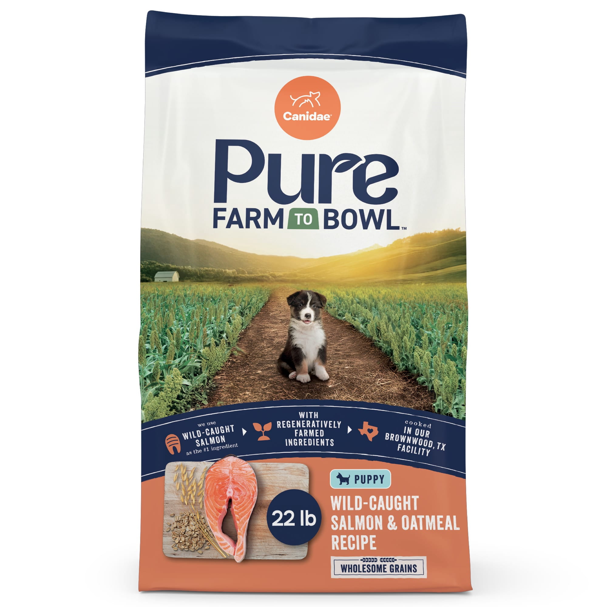 Canidae Pure Farm To Bowl Puppy Wild-Caught Salmon & Oatmeal Recipe Dog Food, 22 lbs.