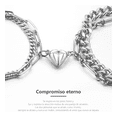 thumbnail image 2 of Pulseras Pareja Acero De Titanio Imanes Plata, 2 of 5