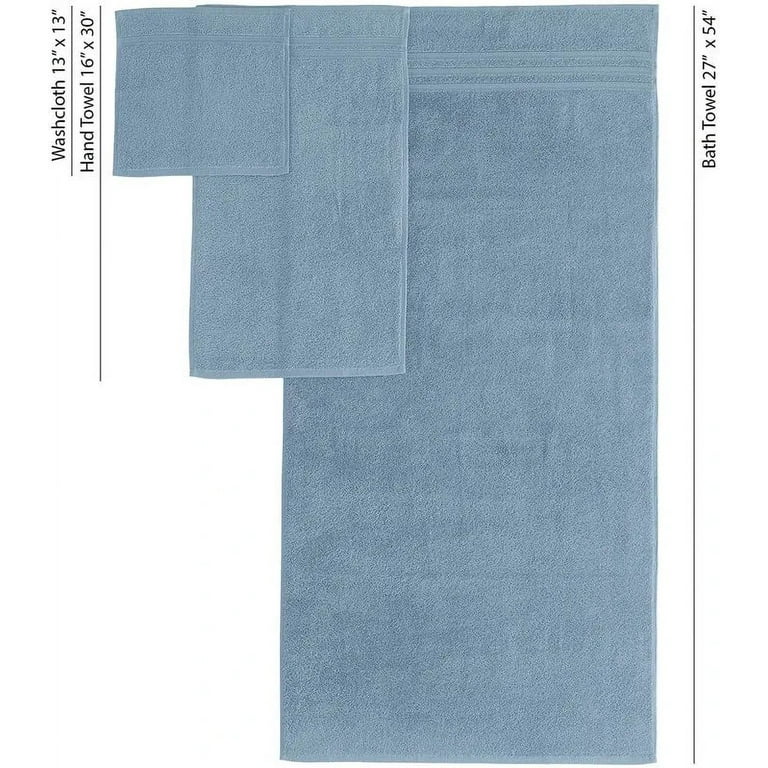 Hawmam Linen Light Blue Hand Towels 4-Pack - 16 x 29 Turkish Cotton Premium  Quality Soft and Absorbent Small Towels for Bathroom