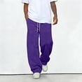 thumbnail image 4 of Men's Baggy Sweatpants Wide Leg Elastic Drawstring Waist Sweat Pants Relaxed Fit with Pockets, 4 of 5