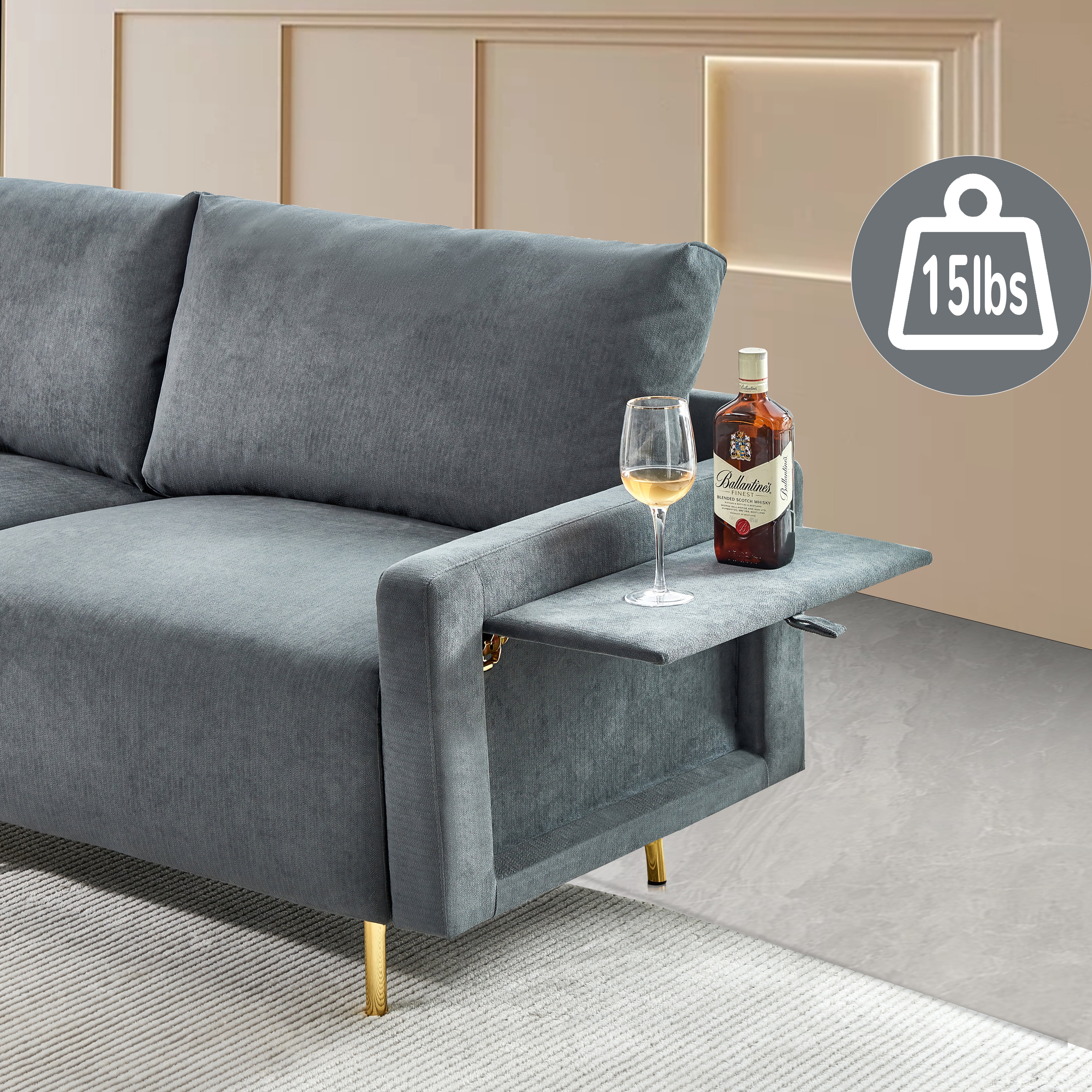 BSHTI 66.9 inch Modern Upholstered 2-Seat Loveseat Sofa,European style Loveseat Sofa for Livingroom(Navy Blue)
