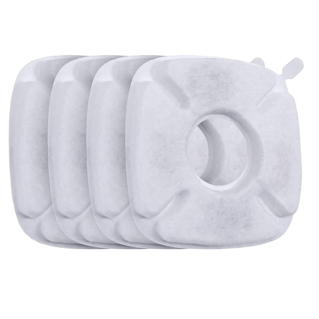 Paquete de 4 filtros de repuesto para fuente de agua automática para mascotas de 95 oz y 67 oz, fuente de agua para gatos y dispensador de agua para perros.