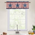 thumbnail image 4 of Fourth of July Kitchen Curtain Valances Drapes US Flag Blue Truck Independence Day Red Star Window Treatment for Bedroom Small Window Thermal Insulated&Washable Curtains, 1 Panel, 54x18inch, 4 of 9