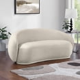 thumbnail image 2 of Meridian Furniture Emery Cream Velvet Loveseat, 2 of 10