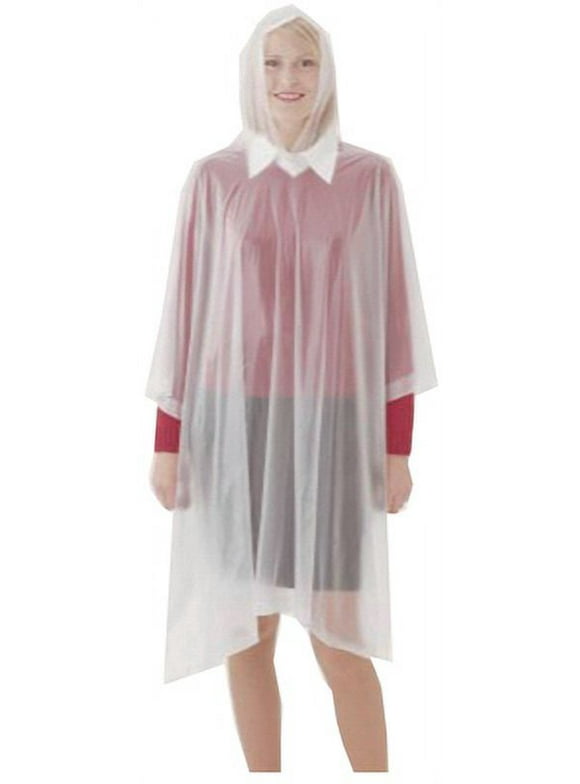 1 Size Fits All 50" x 80" Clear Full Cut Size .10 mm PVC Poncho 1 Size, Each