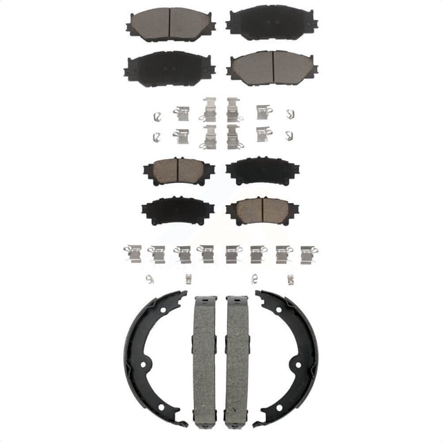 Transit Auto Front Rear Ceramic Brake Pads and Parking Shoes Kit for Car 2014-2015 Lexus IS250 Base with RWD with F Sport Package KCN-100841
