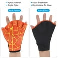 thumbnail image 6 of Uxcell Webbed Swimming Aquatic Gloves Printing Water Resistance Training Gloves Orange 2Pairs, M, 6 of 6