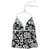 Women's Plus Print Halter Tankini Top