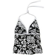 Women's Plus Print Halter Tankini Top