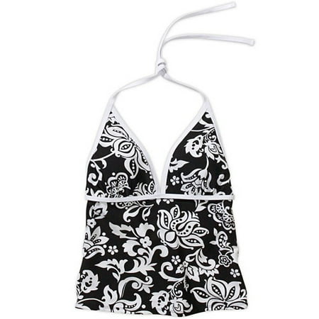 Women's Plus Print Halter Tankini Top