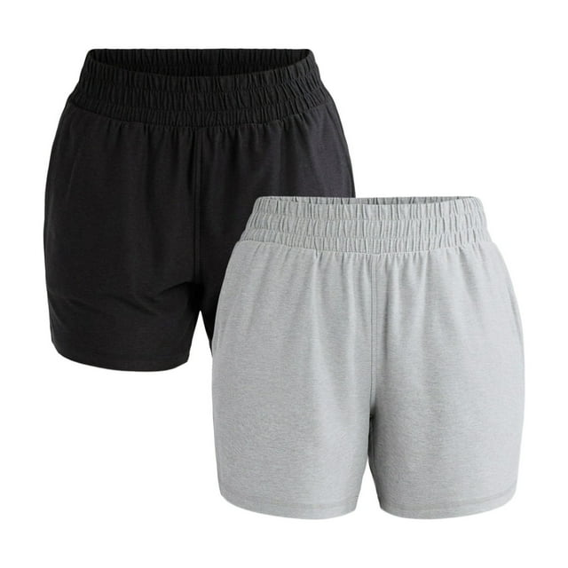 Athletic Works Shorts de Gym de Performance ButterCore Doux pour Femmes et Femmes Grande Taille, Offerts en Lot de 2, Taille 2X