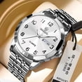 thumbnail image 2 of Resicozy Mens Gold Watches Stainless Lightweight Watch with Date Classic Watch Gold White Blue Black Dial White#1, 2 of 3