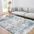 thumbnail image 2 of Hasoo Washable Area Rug for Living Room Non Slip Distressed Oriental Rug for Bedroom Kitchen, Blue 4' x 6', 2 of 6